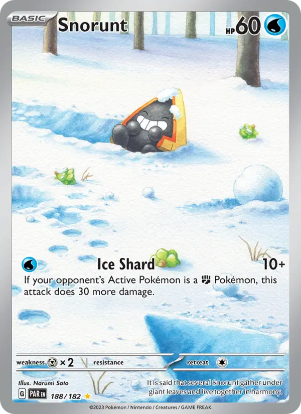 Snorunt Illustration rare Pokemon card #188 from Paradox Rift