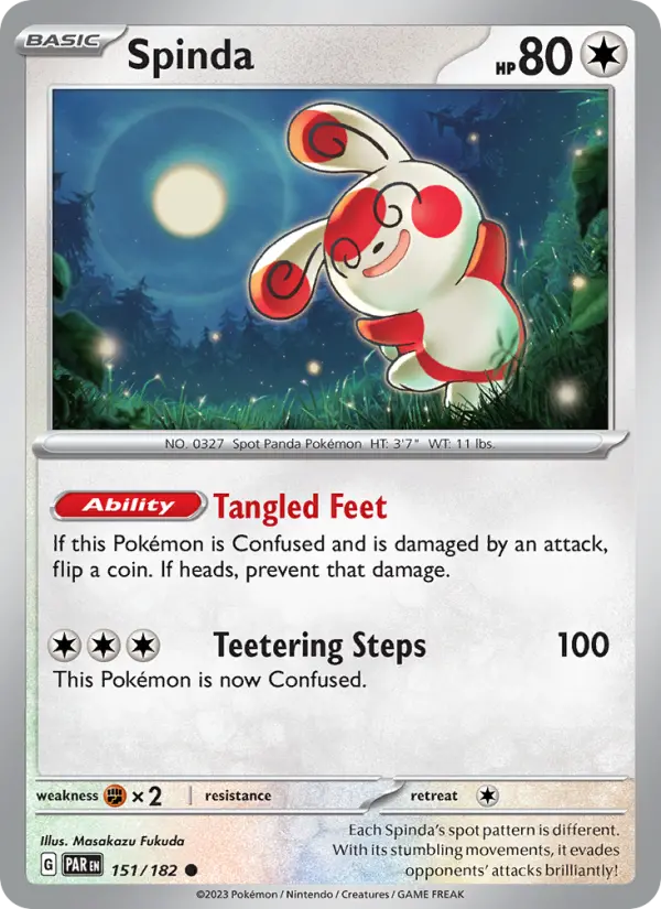 Spinda Common Pokemon card #151 from Paradox Rift