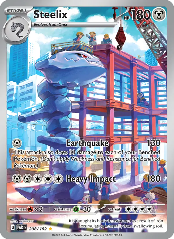 Steelix Illustration rare Pokemon card #208 from Paradox Rift