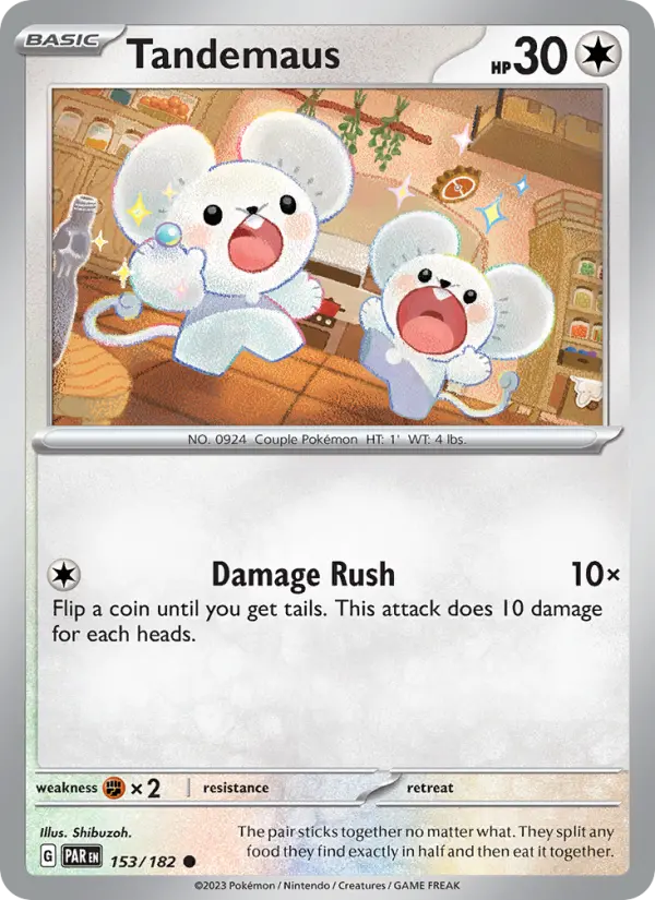 Tandemaus Common Pokemon card #153 from Paradox Rift