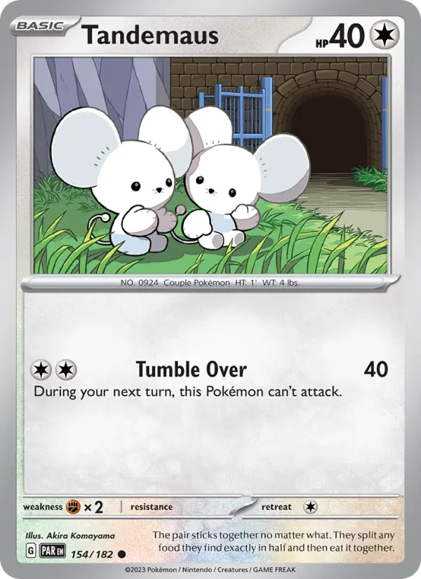 Tandemaus Common Pokemon card #154 from Paradox Rift