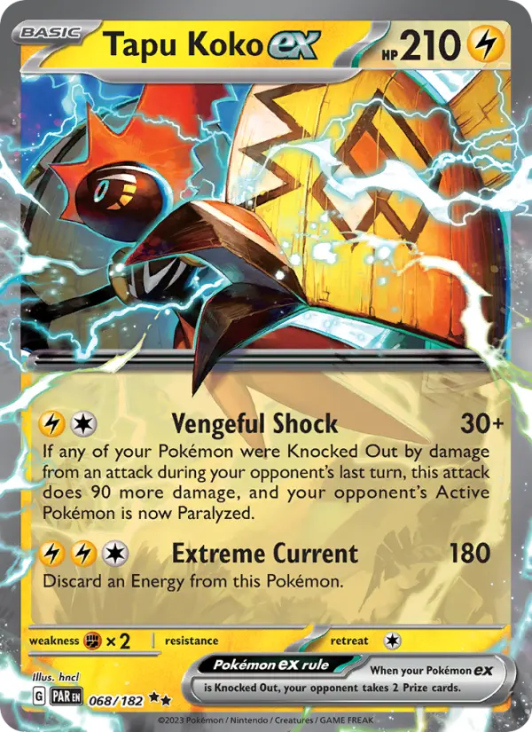 Tapu Koko ex Double rare Pokemon card #068 from Paradox Rift
