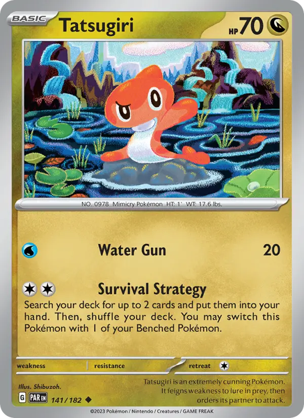 Tatsugiri Uncommon Pokemon card #141 from Paradox Rift