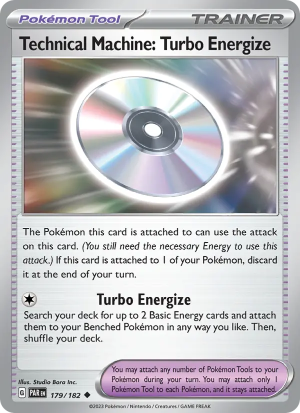 Technical Machine: Turbo Energize Uncommon Pokemon card #179 from Paradox Rift