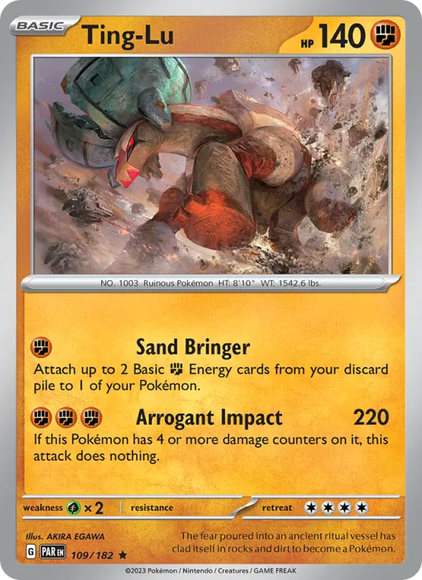 Ting-Lu Rare Pokemon card #109 from Paradox Rift