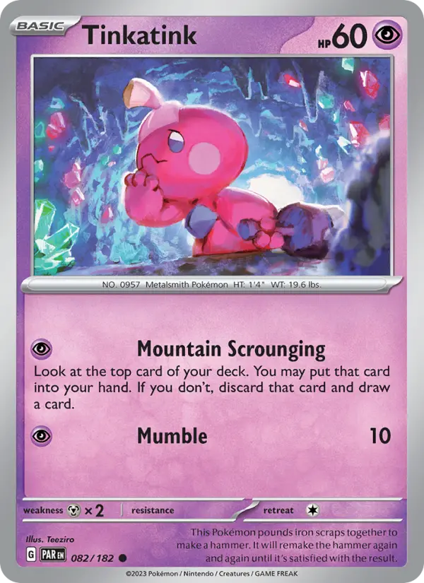 Tinkatink Common Pokemon card #082 from Paradox Rift
