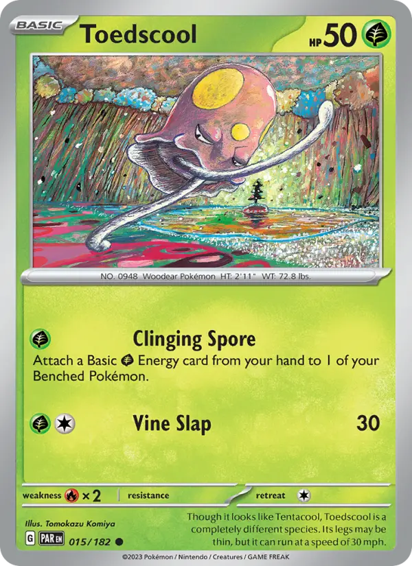 Toedscool Common Pokemon card #015 from Paradox Rift