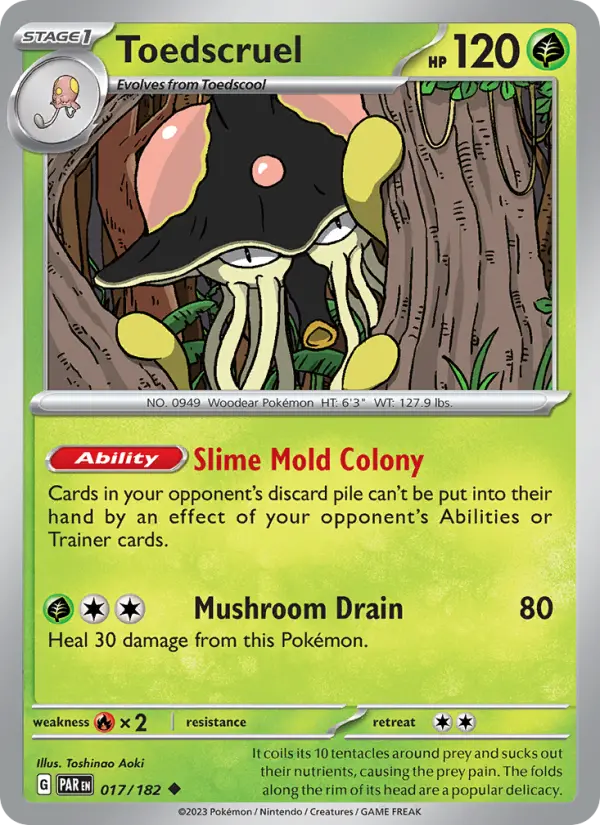 Toedscruel Uncommon Pokemon card #017 from Paradox Rift