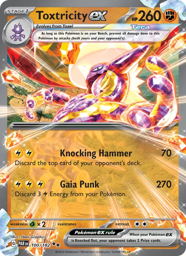 Toxtricity ex Double rare Pokemon card #100 from Paradox Rift