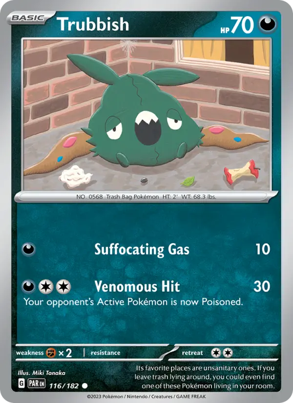 Trubbish Common Pokemon card #116 from Paradox Rift
