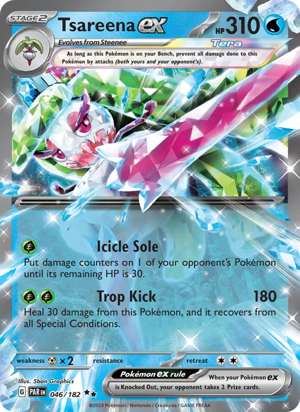 Tsareena ex Double rare Pokemon card #046 from Paradox Rift