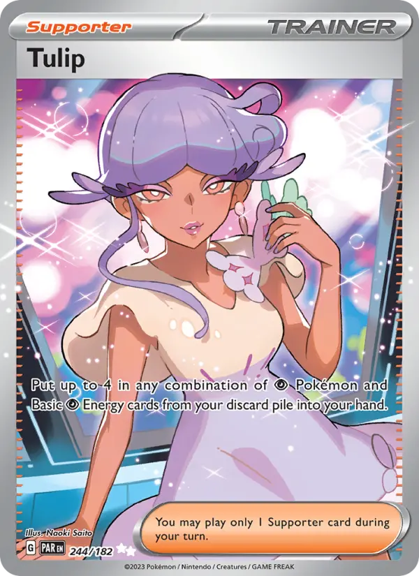 Tulip Ultra Rare Pokemon card #244 from Paradox Rift