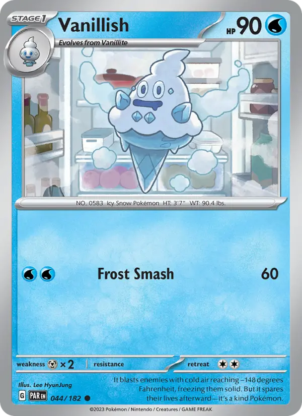 Vanillish Common Pokemon card #044 from Paradox Rift