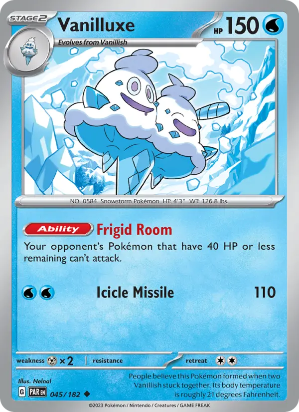 Vanilluxe Uncommon Pokemon card #045 from Paradox Rift
