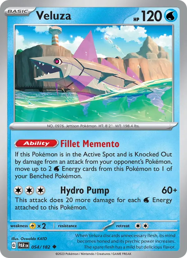 Veluza Uncommon Pokemon card #054 from Paradox Rift