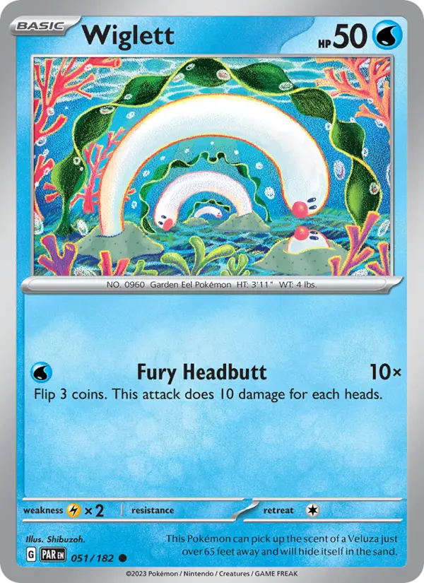 Wiglett Common Pokemon card #051 from Paradox Rift