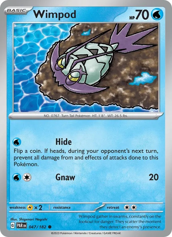 Wimpod Common Pokemon card #047 from Paradox Rift