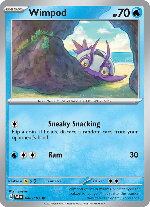 Wimpod Common Pokemon card #048 from Paradox Rift