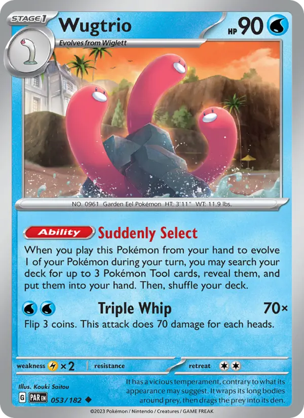 Wugtrio Uncommon Pokemon card #053 from Paradox Rift