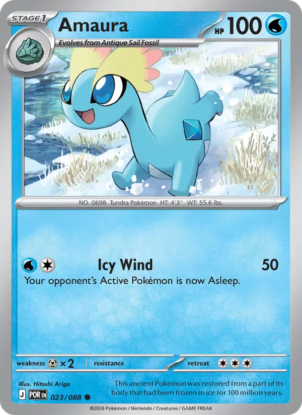 Amaura Common Pokemon card #023 from Perfect Order