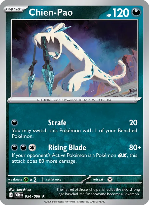 Chien-Pao Rare Pokemon card #054 from Perfect Order