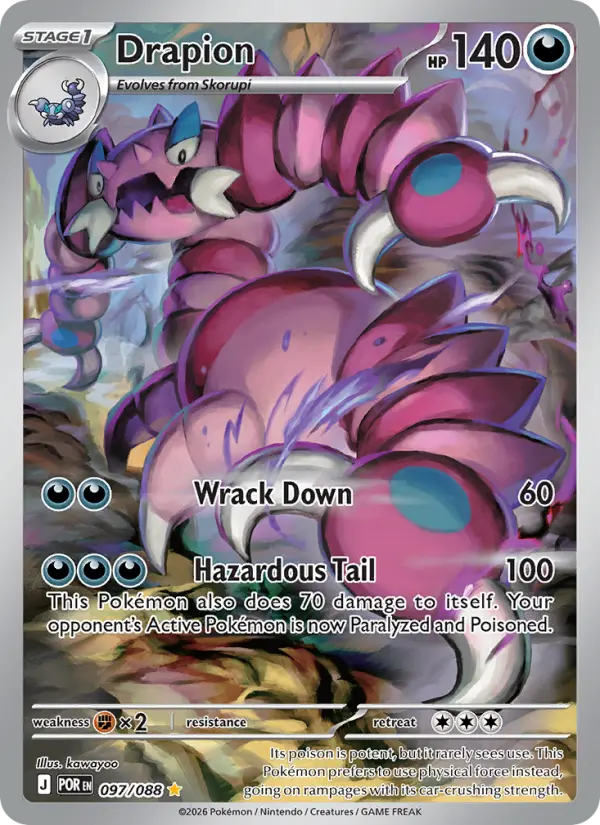 Drapion Illustration rare Pokemon card #097 from Perfect Order