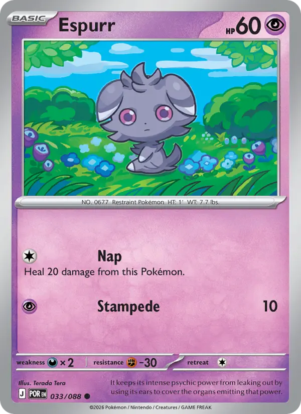 Espurr Common Pokemon card #033 from Perfect Order