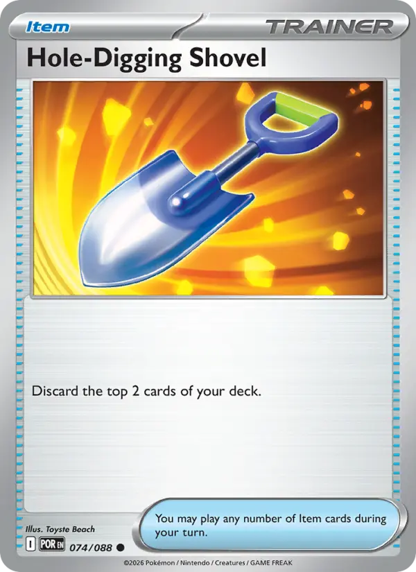 Hole-Digging Shovel Common Pokemon card #074 from Perfect Order