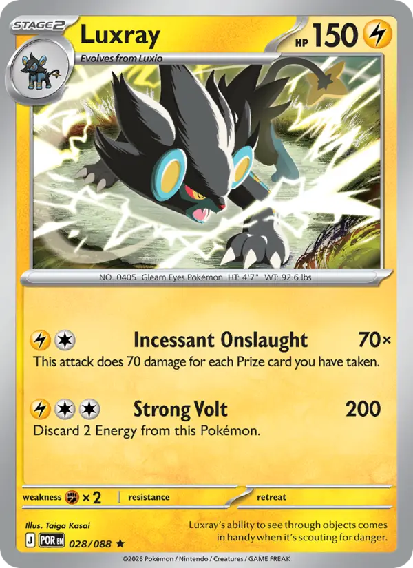 Luxray Rare Pokemon card #028 from Perfect Order