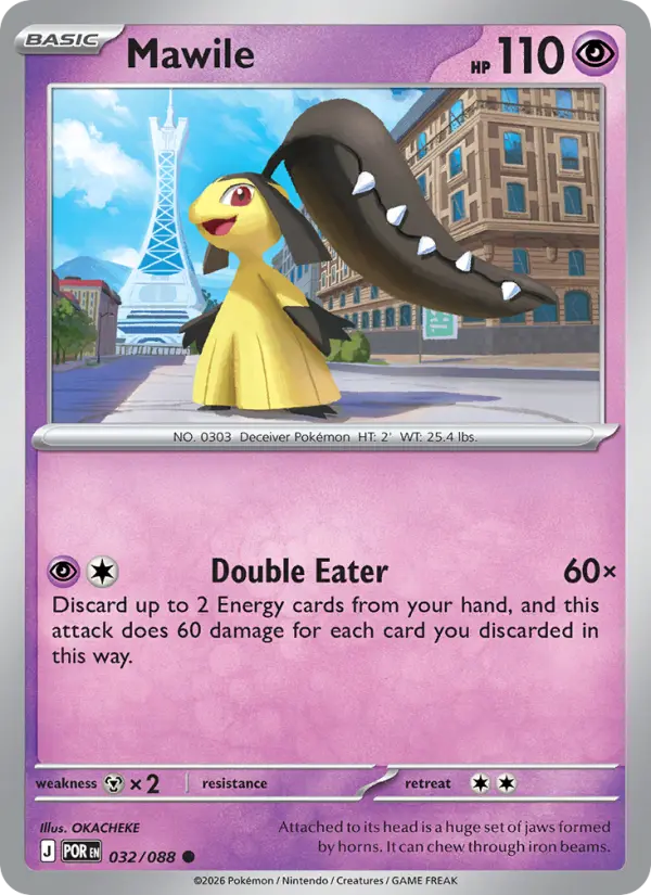Mawile Common Pokemon card #032 from Perfect Order
