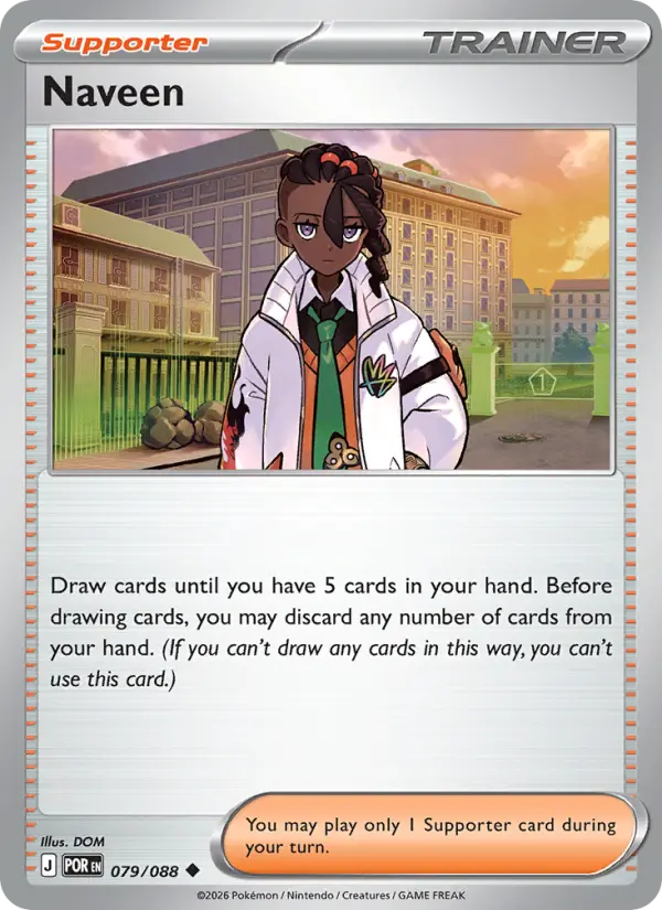 Naveen Uncommon Pokemon card #079 from Perfect Order