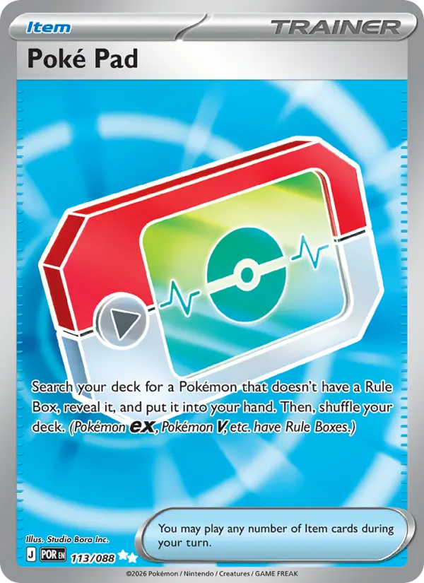 Poké Pad Ultra Rare Pokemon card #113 from Perfect Order