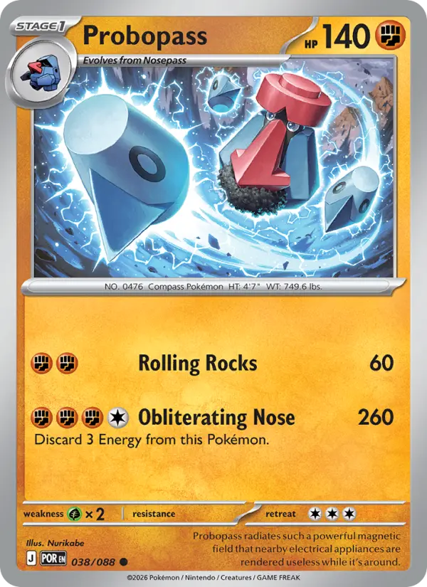 Probopass Common Pokemon card #038 from Perfect Order