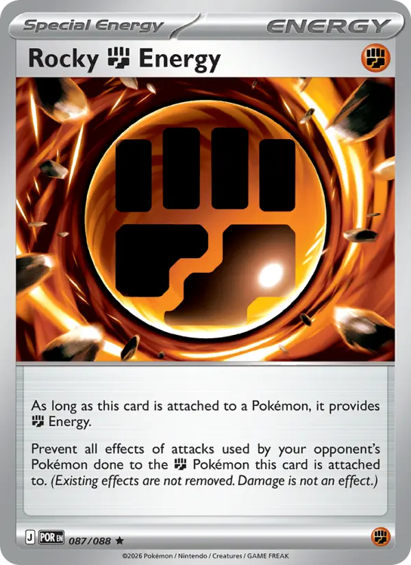 Rocky Fighting Energy Rare Pokemon card #087 from Perfect Order