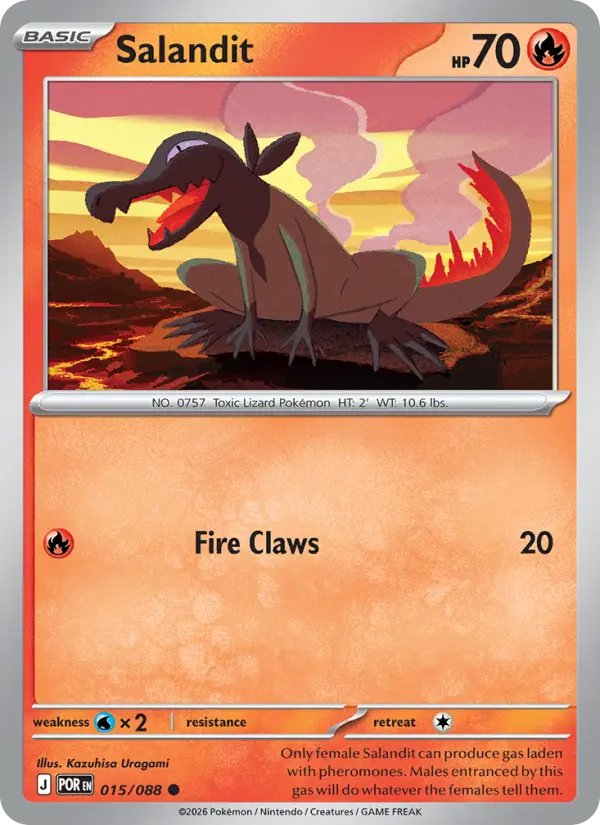 Salandit Common Pokemon card #015 from Perfect Order