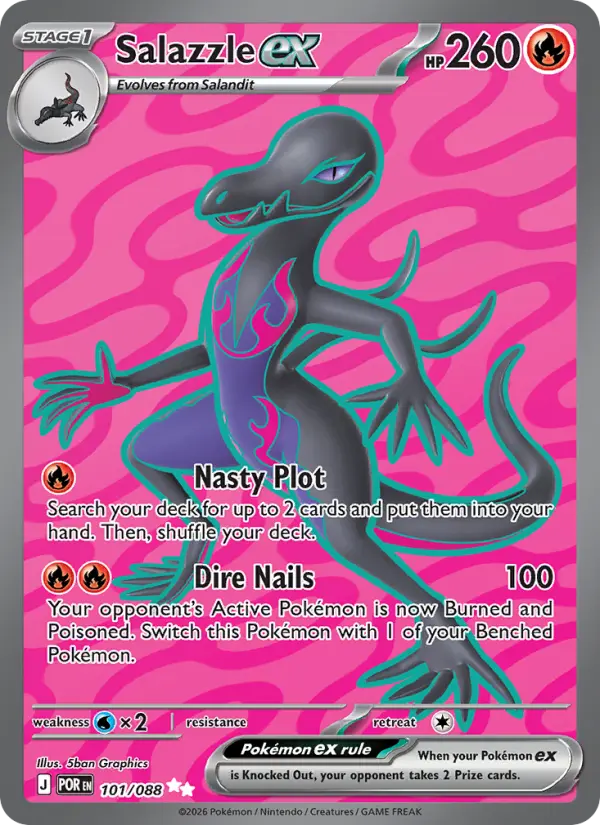 Salazzle ex Ultra Rare Pokemon card #101 from Perfect Order