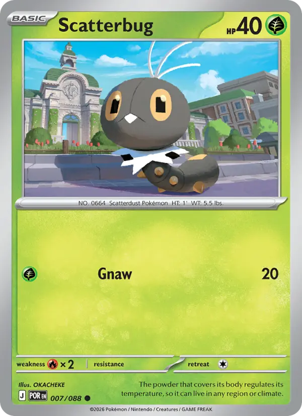 Scatterbug Common Pokemon card #007 from Perfect Order