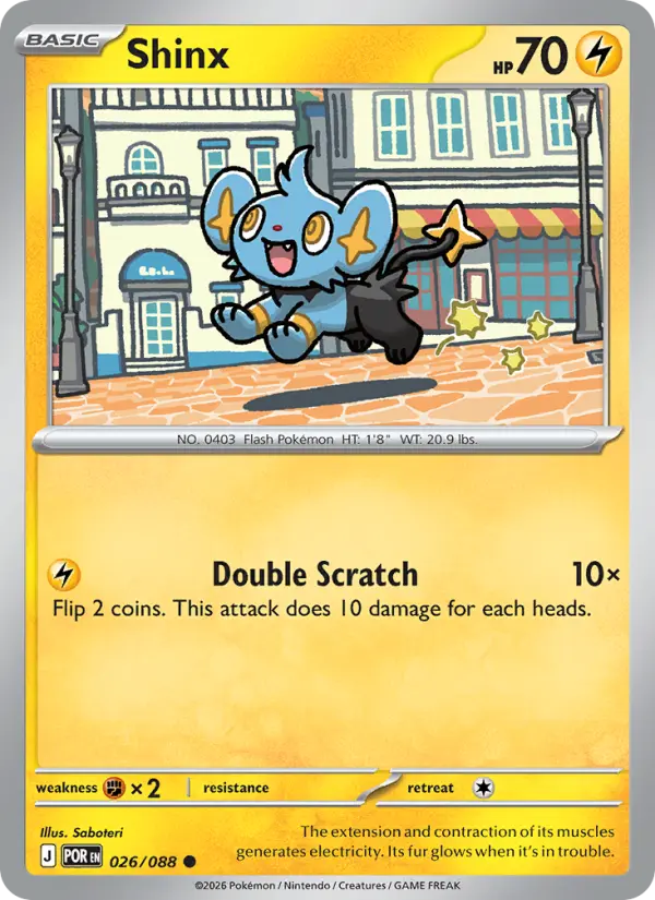 Shinx Common Pokemon card #026 from Perfect Order