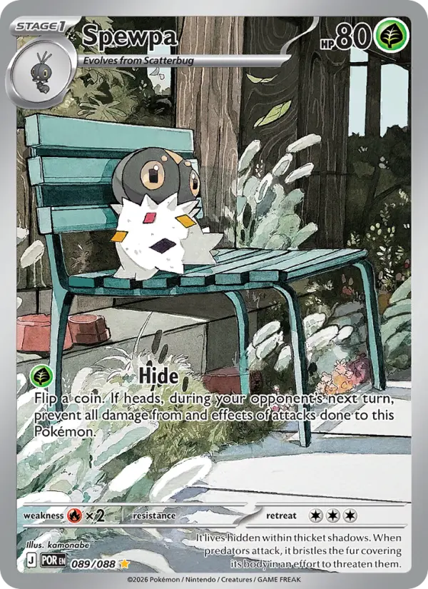 Spewpa Illustration rare Pokemon card #089 from Perfect Order