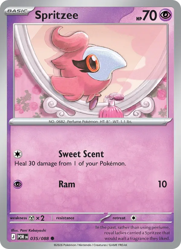 Spritzee Common Pokemon card #035 from Perfect Order