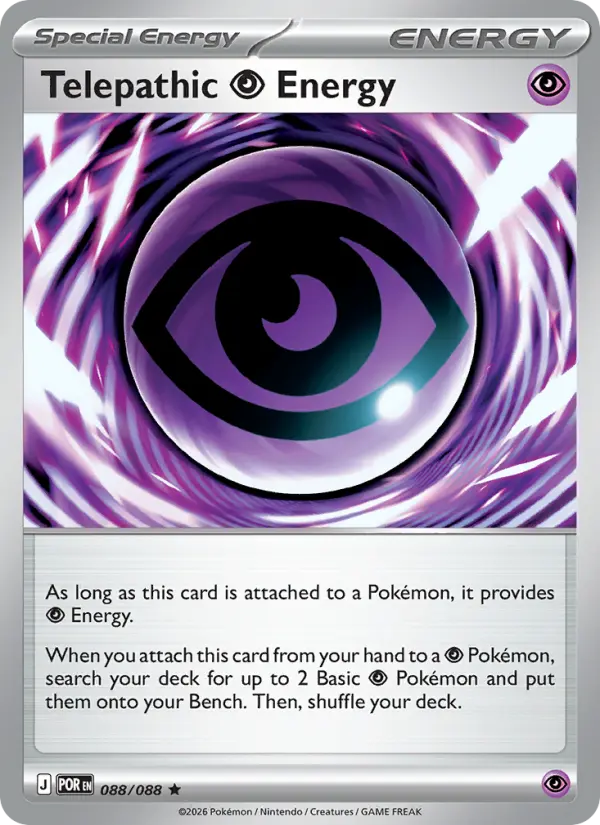 Telepathic Psychic Energy Rare Pokemon card #088 from Perfect Order