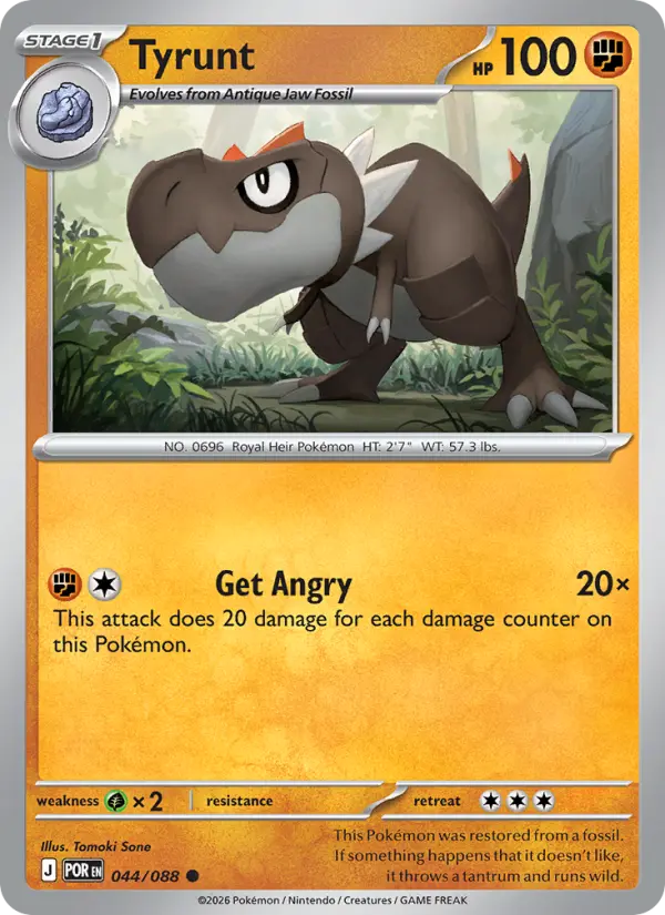 Tyrunt Common Pokemon card #044 from Perfect Order