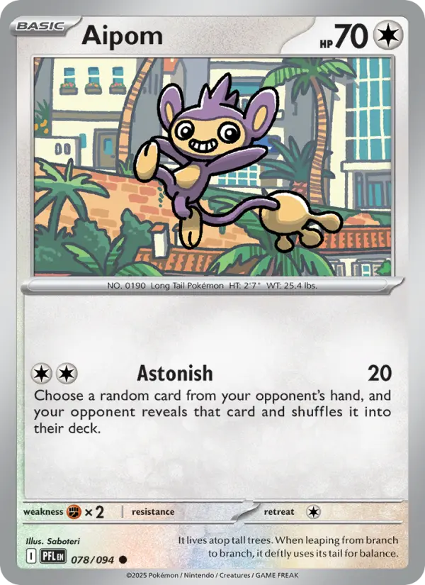 Aipom Pokemon card artwork