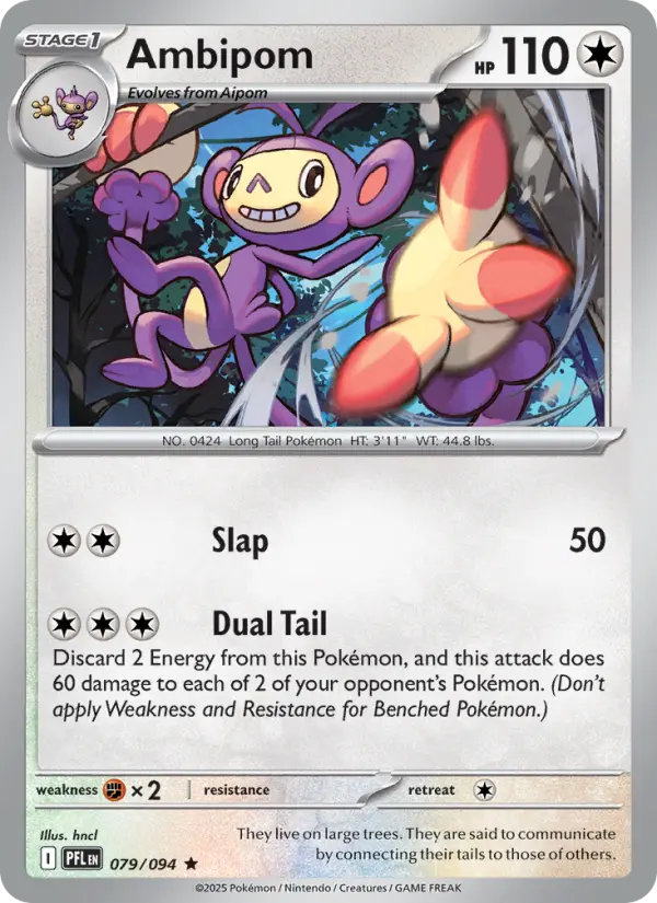 Ambipom Pokemon card artwork