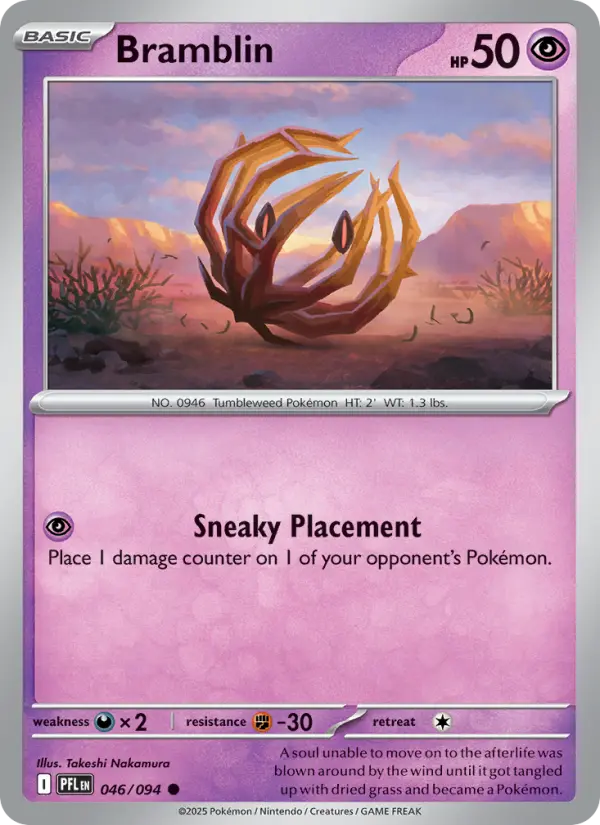 Bramblin Common Pokemon card #046 from Phantasmal Flames