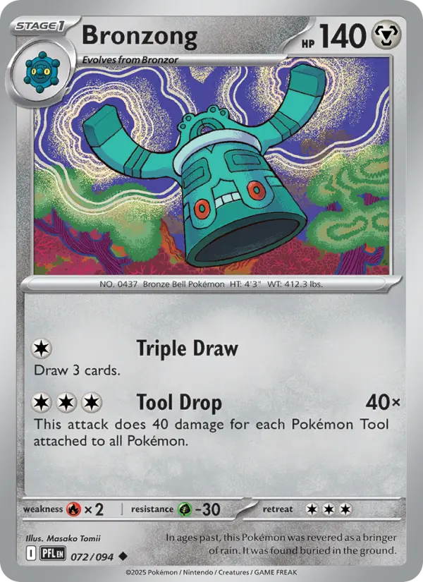 Bronzong Uncommon Pokemon card #072 from Phantasmal Flames