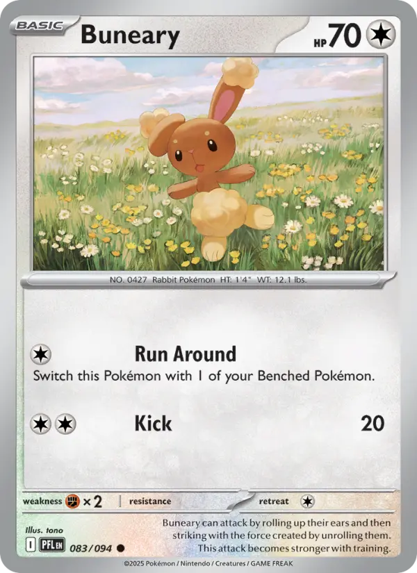 Buneary Common Pokemon card #083 from Phantasmal Flames