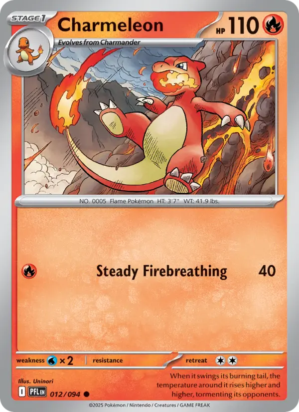 Charmeleon Common Pokemon card #012 from Phantasmal Flames