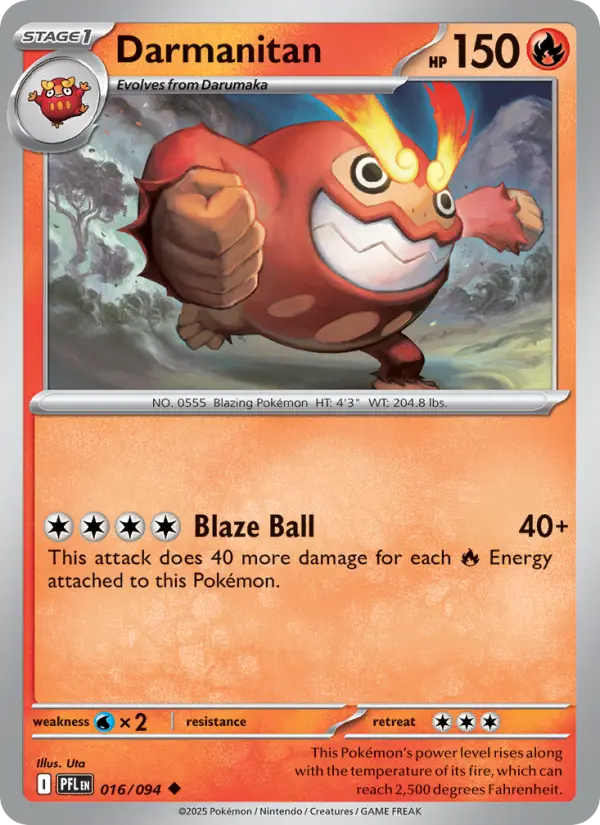 Darmanitan Uncommon Pokemon card #016 from Phantasmal Flames
