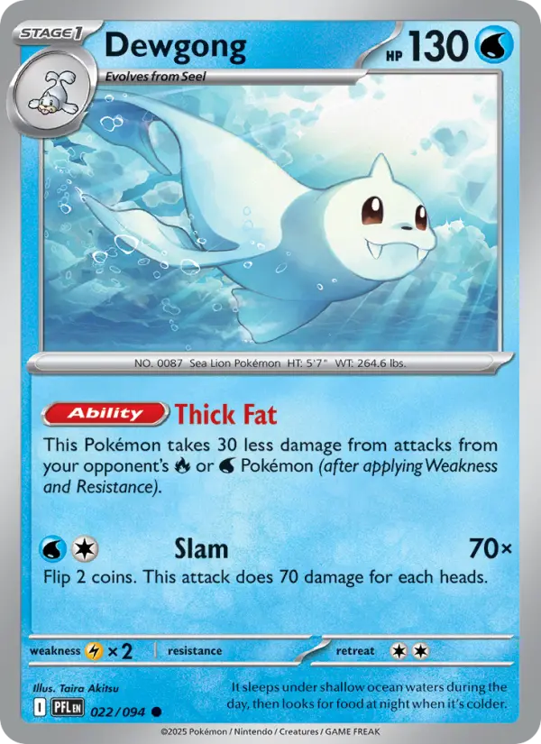 Dewgong Common Pokemon card #022 from Phantasmal Flames
